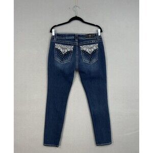 Miss Me Jeans Women 31 Skinny Embroidered Rhinestone Coastal Cowgirl Western Y2K